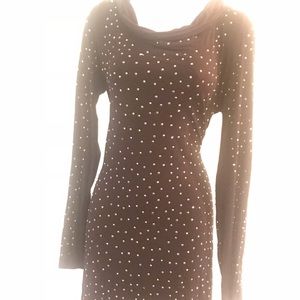 Black studded long sleeved dress w/ hood